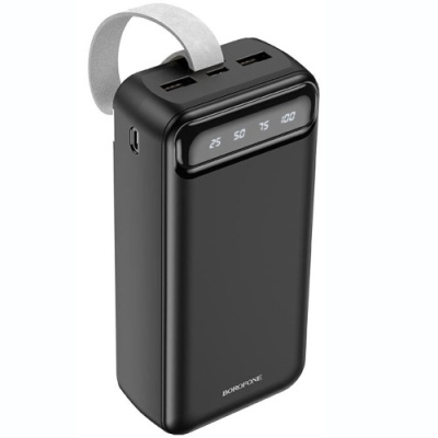 додаткова батарея power bank borofone bj14b 30000 mah + led lamp (чорний) 