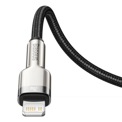 кабель baseus cafule metal (pd) type-c - lightning pd20w/2m (catljk-b01) (black) 