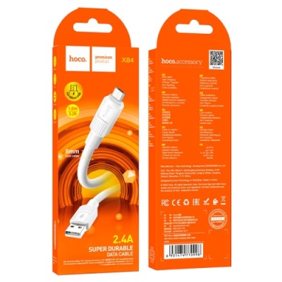 кабель hoco x84 solid usb - microusb 2.4a/1m (білий) 