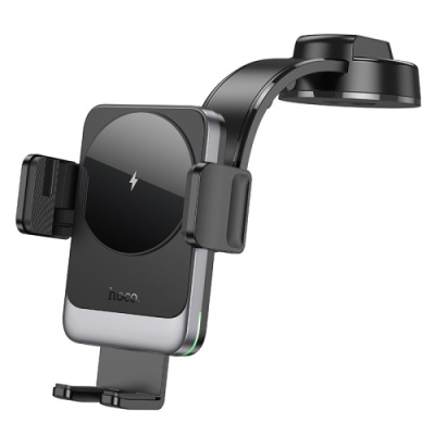 Автотримач Hoco HW14 з безпровідним зарядним пристроєм (Сірий)