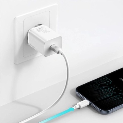 мережевий зарядний пристрій baseus super si (ccsup-b02) 1type-c/20w/pd (білий) 