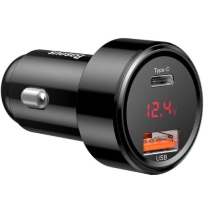 Автомобільний Зарядний Пристрій Baseus Magic Series PPS Pdout LCD (CCMLC20C-01) 1USB/QC3.0 + 1Type-C/45W/PD/QC4.0+ (Black)