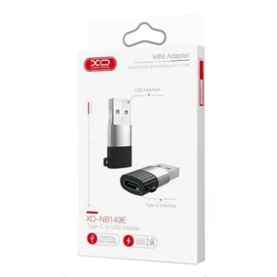 перехідник xo nb149e type-c - usb 2.0 (чорний) 