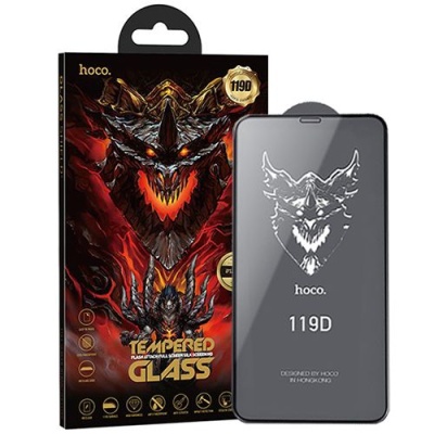 захисне скло hoco dg1 (119d) для apple iphone 12 pro max (чорний) 
