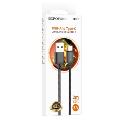кабель borofone bx87 usb - type-c 3.0a/2m (чорний) 