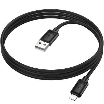 кабель hoco x122 silicone usb - lightning 2.4a/1m (чорний) 