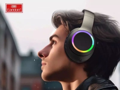 бездротові навушники накладні earldom et-b06 bt5.3 rgb wireless headset (чорний) 