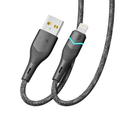 кабель ridea rc-rl15 rgb light usb - lightning 12w 1.2m (чорний) 