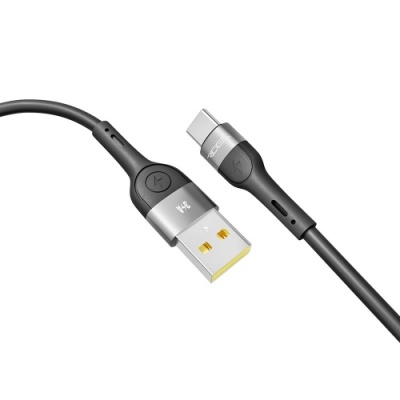 кабель ridea rc-xs51 x-silicone usb - type-c 3a 1.2m (чорний) 