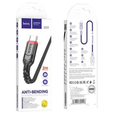 кабель hoco x59 victory usb - type-c 3.0a/2m (чорний) 