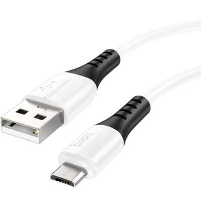 кабель hoco x82 silicone usb - microusb 2.4a/1m (білий) 