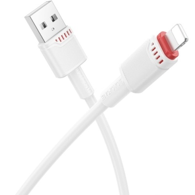 кабель borofone bx110 usb - lightning 2.4a/1м (білий) 