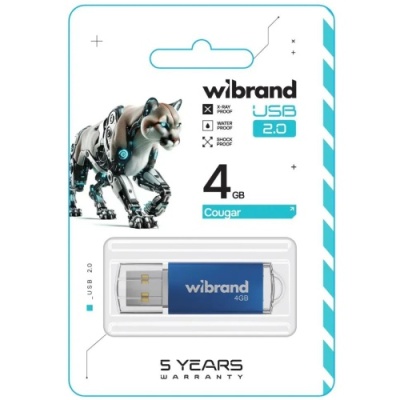 usb флеш-накопичувач wibrand 4gb cougar (синій) 