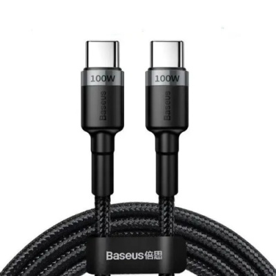 кабель baseus cafule type-c - type-c 100w/1m (catklf-dlg1) (black-grey) 