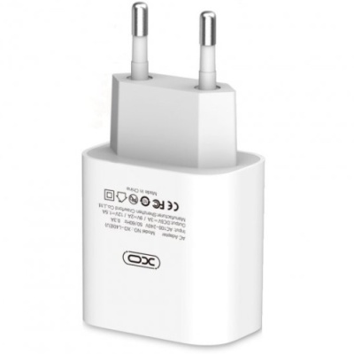 мережевий зарядний пристрій xo l40 1type-c/18w/pd + (type-c - lightning) (бiлий) 