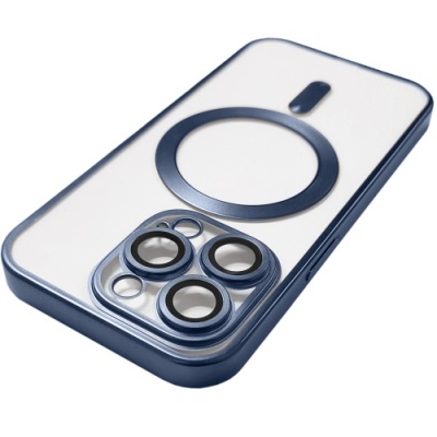 Купить чохол tpu metallic full camera with magsafe для apple iphone 14 pro (matte dark blue) онлайн