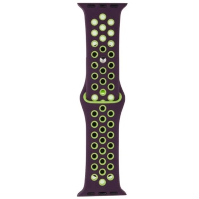 ремінець для apple watch nike 38/40/41 mm (30, темно-фiолетовий/салатовий) 