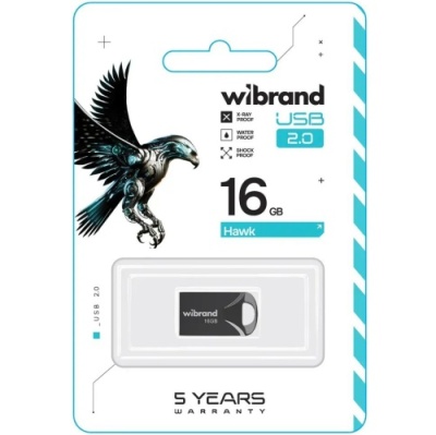 usb флеш-накопичувач wibrand 16gb hawk (чорний) 
