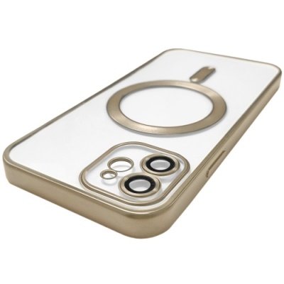 Купить чохол tpu metallic full camera with magsafe для apple iphone 12 (matte gold) онлайн