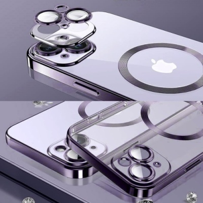 Купить чохол tpu metallic full camera with magsafe для apple iphone 13 (dark purple) онлайн