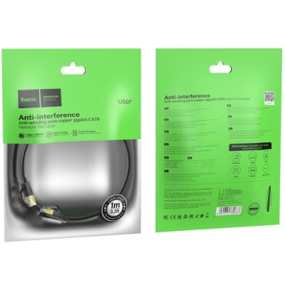 кабель мережевий (lan rj45) hoco us07 (1м) (чорний) 
