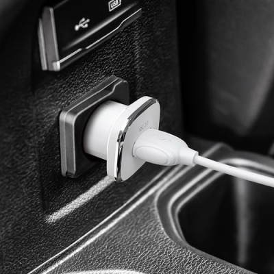 Автомобільний Зарядний Пристрій Borofone BZ12A 1USB/18W/QC3.0 (Білий)
