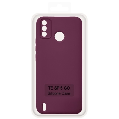Купить чохол soft silicone case full для tecno spark 6 go (бордовий) онлайн