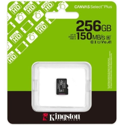 карта пам'яті microsdxc (uhs-1) kingston canvas select plus gen3 256gb class 10 а1 (r-150mb/s) 