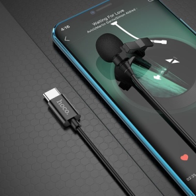 мікрофон петличний hoco l14 type-c (чорний) 