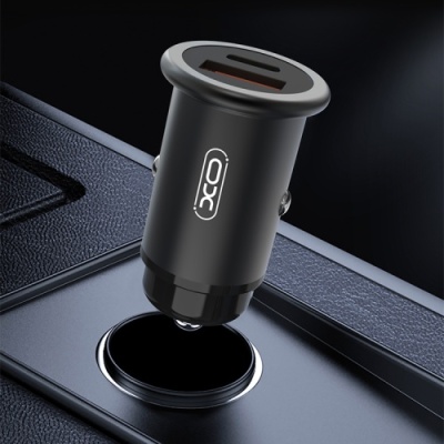 Автомобільний Зарядний Пристрій XO CC25 1USB/QC3.0 + 1Type-C/25W/PD (Чорний)