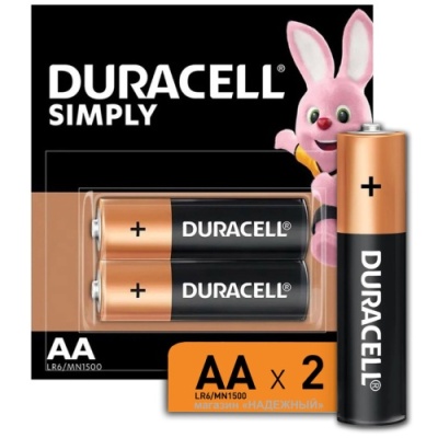 батарейка duracell lr6 (2шт) 
