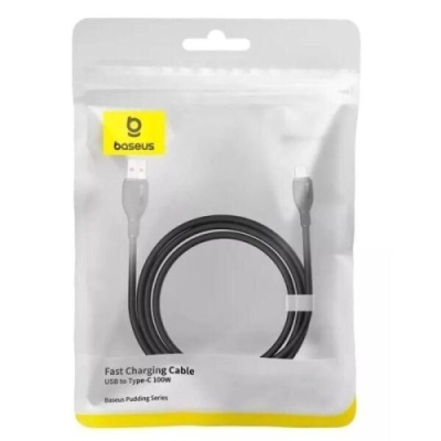 кабель baseus pudding series fast charging cable usb - type-c 100w/1.2m (p10355703111-00) (black) 