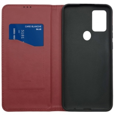 Купить чохол-книжка leather fold для zte blade a51 (темно-червоний) онлайн