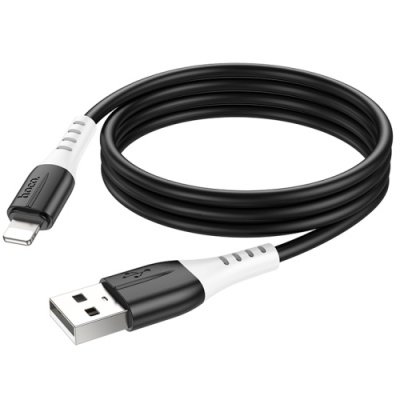 кабель hoco x82 silicone usb - lightning 2.4a/1m (чорний) 