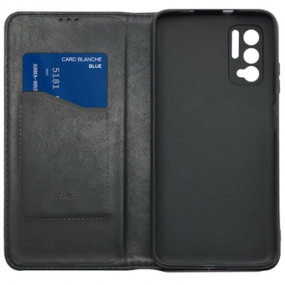 Купить чохол-книжка leather fold для xiaomi redmi note 10 5g (чорний) онлайн