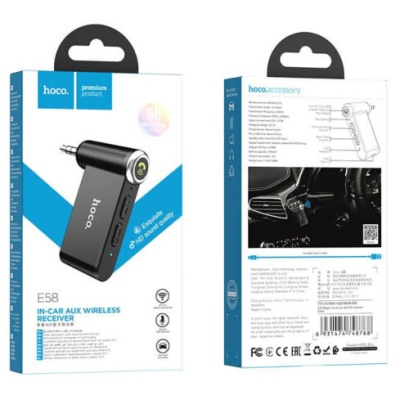 Bluetooth аудіо ресівер Hoco E58 (Чорний)