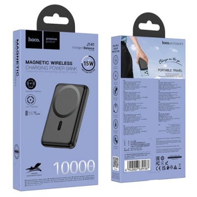 додаткова батарея power bank hoco j141 grace pd20w magnetic 10000 mah (чорний) 