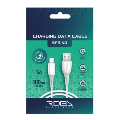 кабель ridea rc-m123 spring usb - type-c 3a/1m (білий) 