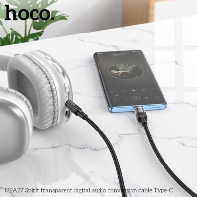 кабель aux hoco upa27 3.5mm(male) - type-c(male) 1.2m (чорний) 