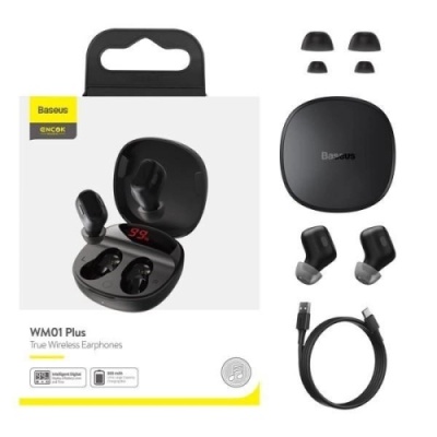 бездротові навушники (tws) baseus wm01 plus (чорний) 