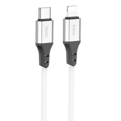 кабель hoco x86 silicone type-c - lightning 20w 3a/1m (білий) 