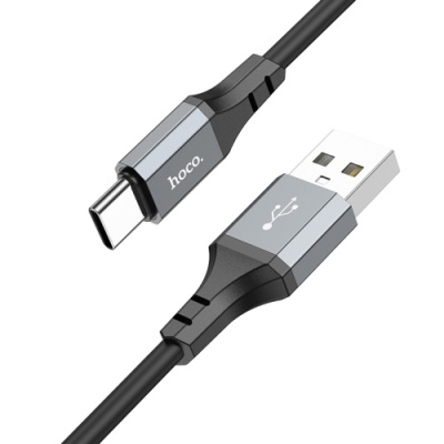 кабель hoco x86 silicone usb - type-c 3a/1m (чорний) 