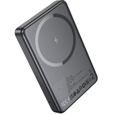 додаткова батарея power bank hoco q34 clever pd20w magnetic with digital display 10000mah (сірий) 
