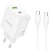 Мережевий Зарядний Пристрій Borofone BN30 1USB/18W/QC3.0 + 1Type-C/45W/PD + (Type-C - Type-C) (Білий) мережевий зарядний пристрій borofone bn30 1usb/18w/qc3.0 + 1type-c/45w/pd + (type-c - type-c) (білий)