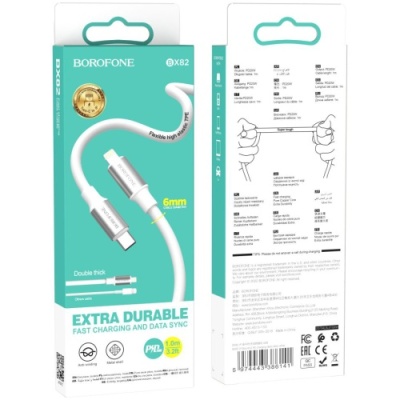кабель borofone bx82 type-c - lightning (pd) 20w 1m (білий) 