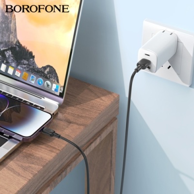кабель borofone bx113 silicone usb - lightning 2.4a/1m (чорний) 