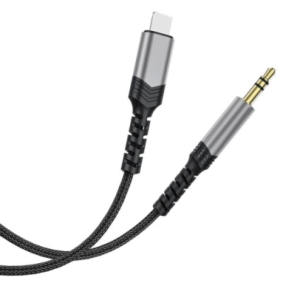 кабель aux skydolphin sr29 aluminium alloy braided wire 3.5mm(male) - type-c(male) 1m (чорний) 