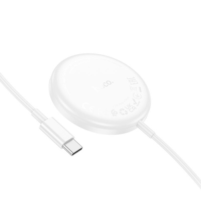 безпровідний зарядний пристрій hoco cw50 fast 3-in-1 magnetic 15w (for iwatch) (бiлий) 