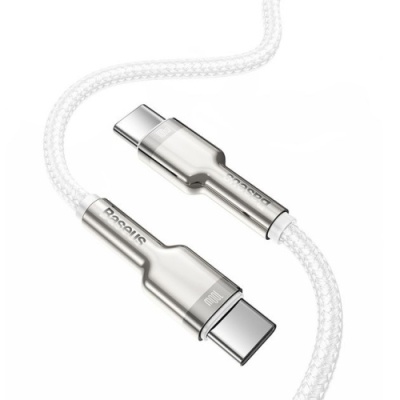 кабель baseus cafule metal (pd) type-c - type-c 100w 5a/2m (catjk-d02) (white) 