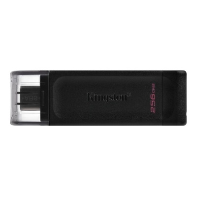 usb флеш-накопичувач kingston dt 70 256gb usb 3.2 + type-c (чорний) 